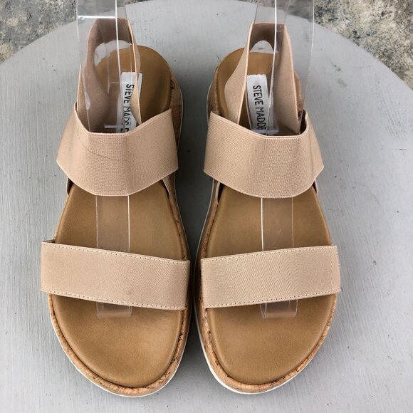 Steve Madden Women's Size 7.5 Azzurra Natural Tan Open Toe Ankle Strap Sandals - Picture 3 of 14